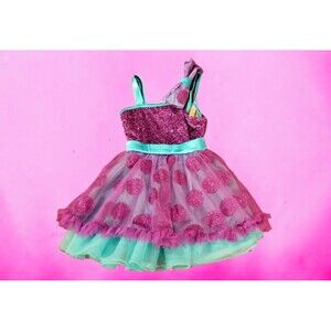 Weissman Dance Costume Child's Size XSC 4/5 Girl's Princess Dress Sequins Purple